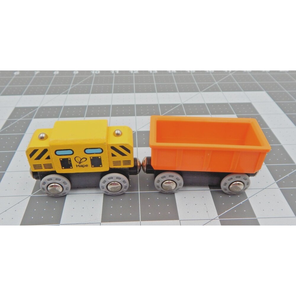 Hape Kids Wooden Mighty Mountain Mine Set Replacement Cargo Orange Cart Magnetic